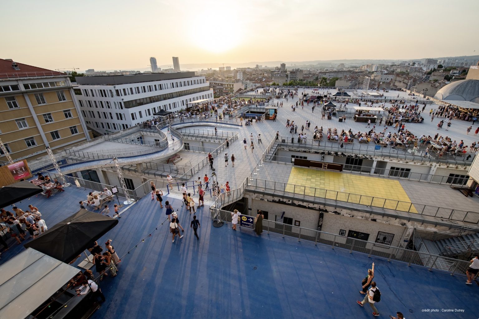 The 8,000 sqm rooftop terrace overlooking Marseille