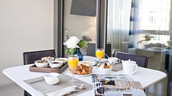 Breakfast served in an apartment at Residhome Marseille
