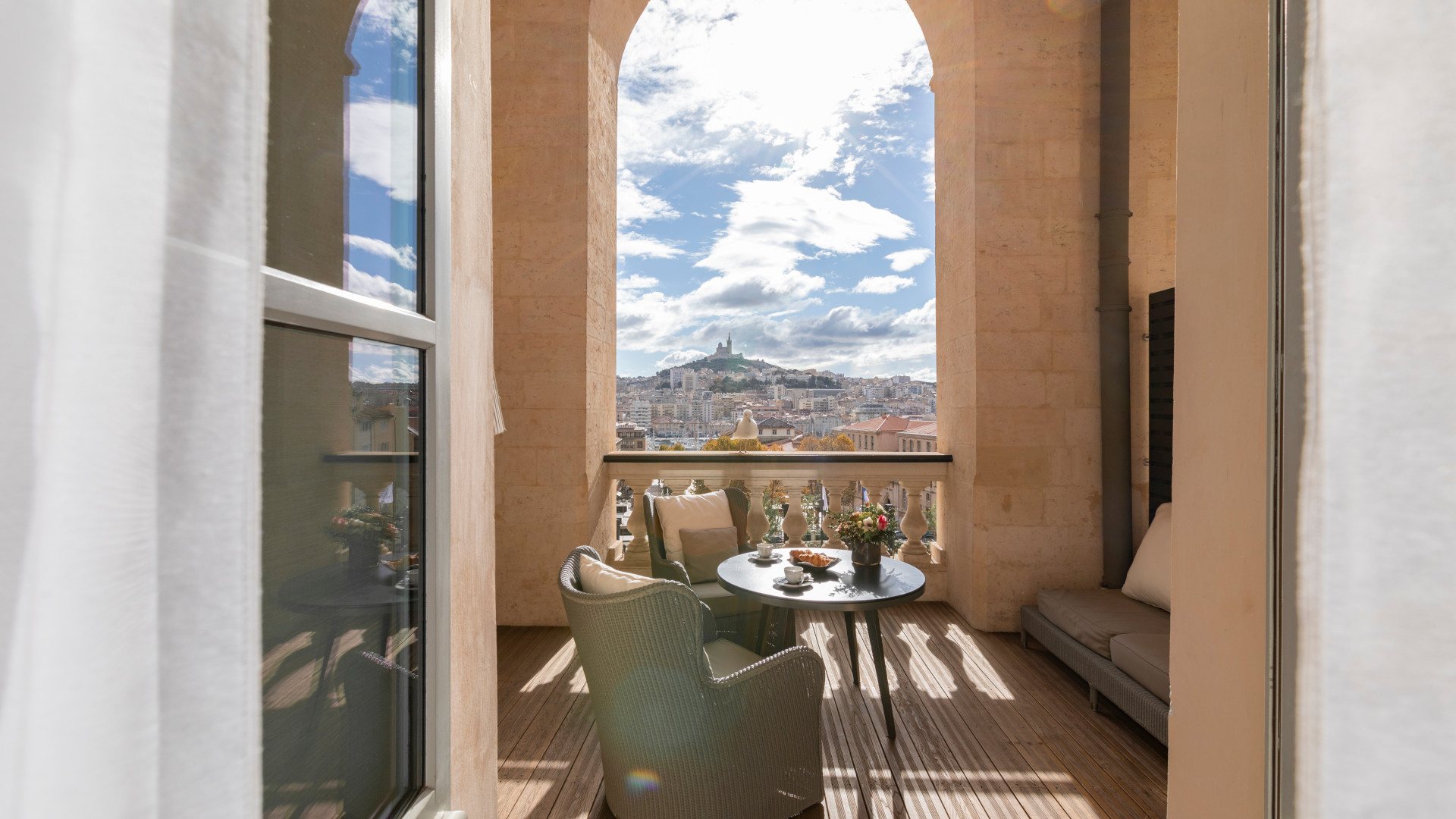 The terrace overlooking Notre-Dame de la Garde