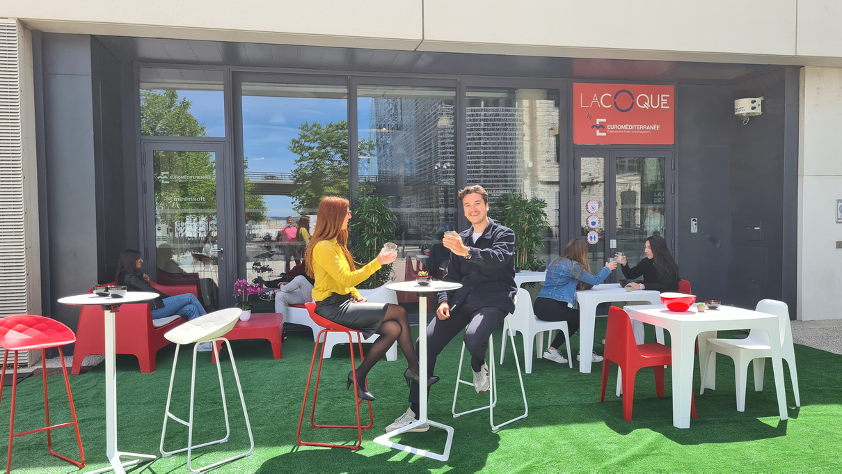 The outdoor terrace of La Coque in Marseille