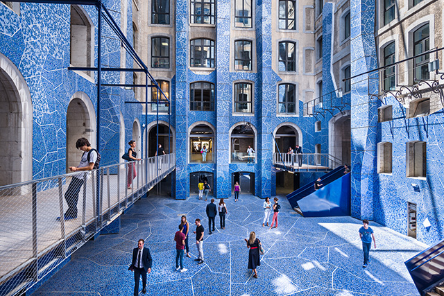 A lively inner courtyard at Les Docks Village